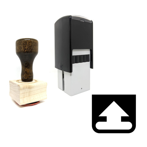 "Upload" rubber stamp with 3 sample imprints of the image
