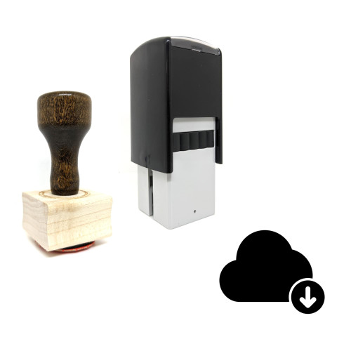 "Download Cloud" rubber stamp with 3 sample imprints of the image