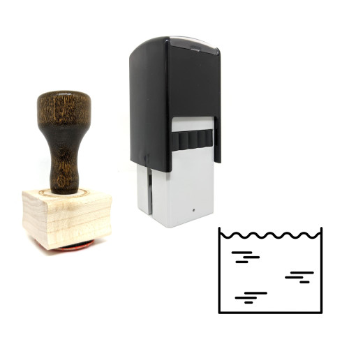 "Fish Tank" rubber stamp with 3 sample imprints of the image