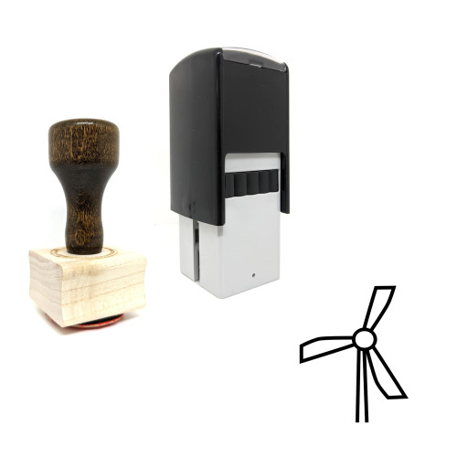 "Windmill" rubber stamp with 3 sample imprints of the image