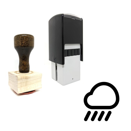 "Rain" rubber stamp with 3 sample imprints of the image