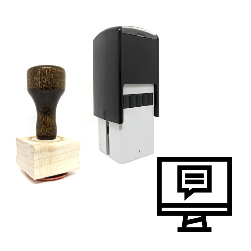 "Online Conversation" rubber stamp with 3 sample imprints of the image