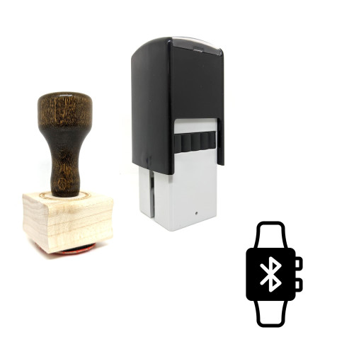 "Bluetooth Connection" rubber stamp with 3 sample imprints of the image