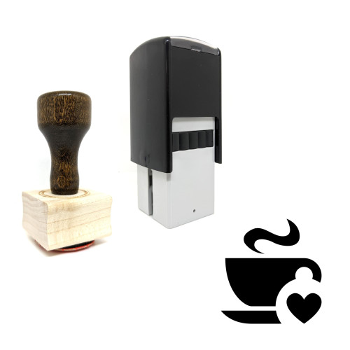 "Hot Coffee" rubber stamp with 3 sample imprints of the image