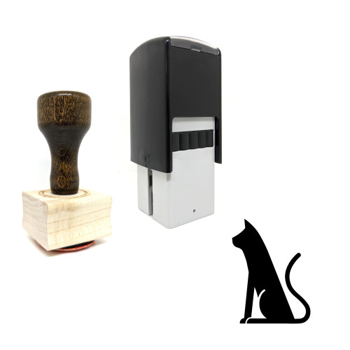 "Cat" rubber stamp with 3 sample imprints of the image