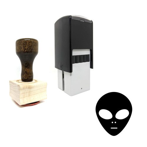 "Alien" rubber stamp with 3 sample imprints of the image