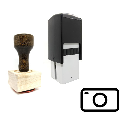 "Camera Pocket" rubber stamp with 3 sample imprints of the image