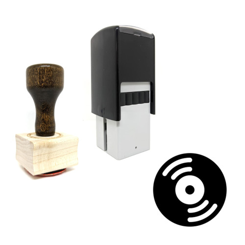 "Vinyl" rubber stamp with 3 sample imprints of the image