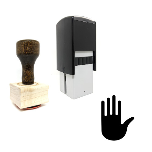 "Hold" rubber stamp with 3 sample imprints of the image