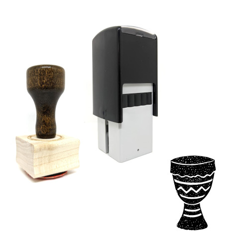 "Drum" rubber stamp with 3 sample imprints of the image