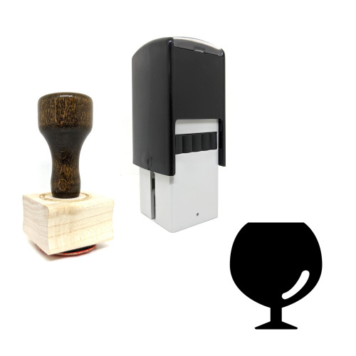 "Wine Glass" rubber stamp with 3 sample imprints of the image