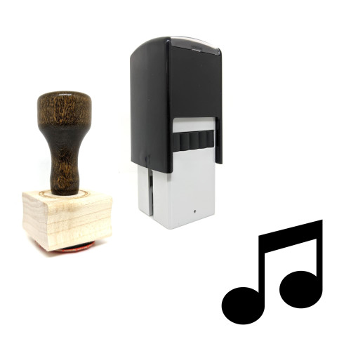 "Music Note" rubber stamp with 3 sample imprints of the image