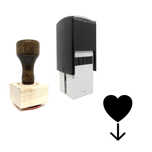 "Love" rubber stamp with 3 sample imprints of the image