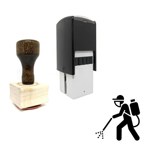 "Pesticide Applicator" rubber stamp with 3 sample imprints of the image