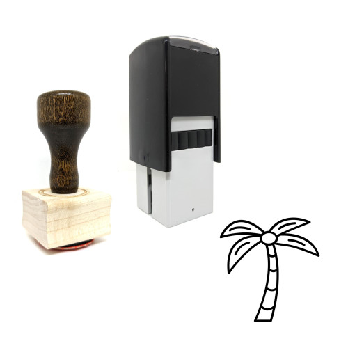 "Coconut Tree" rubber stamp with 3 sample imprints of the image