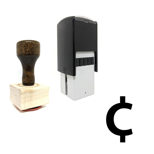 "Cent" rubber stamp with 3 sample imprints of the image