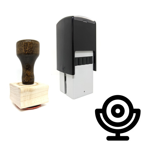 "Webcam" rubber stamp with 3 sample imprints of the image