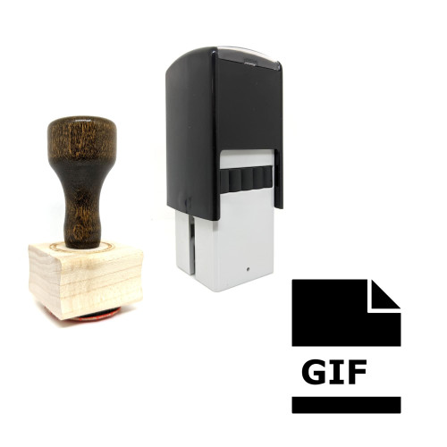 "Gif File" rubber stamp with 3 sample imprints of the image