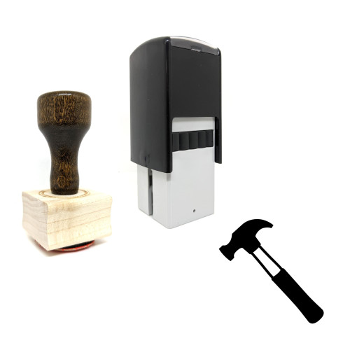 "Hammer" rubber stamp with 3 sample imprints of the image