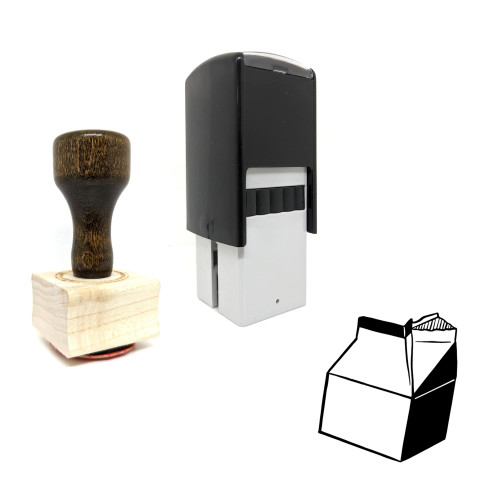 "Milk Carton" rubber stamp with 3 sample imprints of the image