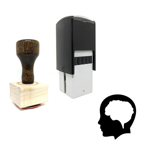 "Brain" rubber stamp with 3 sample imprints of the image