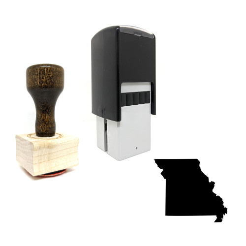 "Missouri" rubber stamp with 3 sample imprints of the image