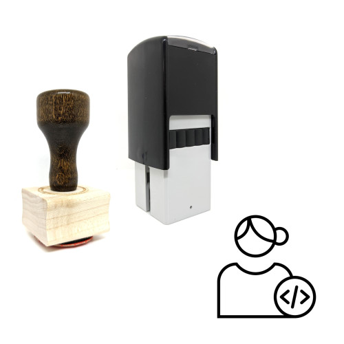 "Code" rubber stamp with 3 sample imprints of the image