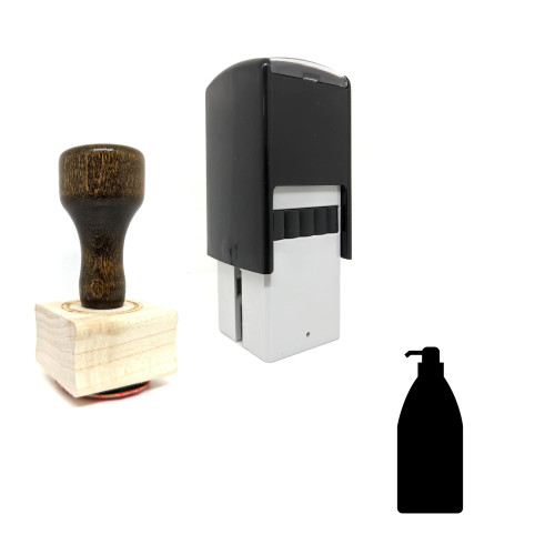 "Liquid Soap Dispenser" rubber stamp with 3 sample imprints of the image