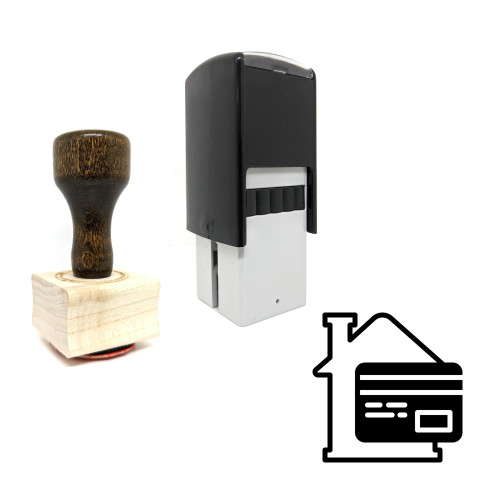 "Buy House" rubber stamp with 3 sample imprints of the image