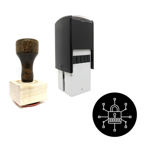 "Secure" rubber stamp with 3 sample imprints of the image