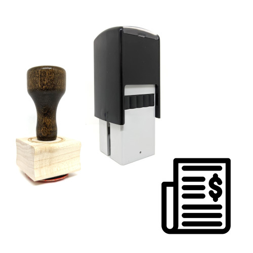 "Financial News" rubber stamp with 3 sample imprints of the image