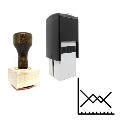 "Business Graph" rubber stamp with 3 sample imprints of the image