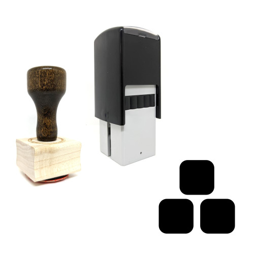 "Blocks" rubber stamp with 3 sample imprints of the image