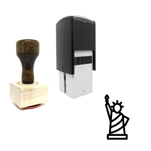 "Statue Of Liberty" rubber stamp with 3 sample imprints of the image