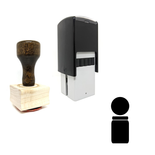 "Man" rubber stamp with 3 sample imprints of the image