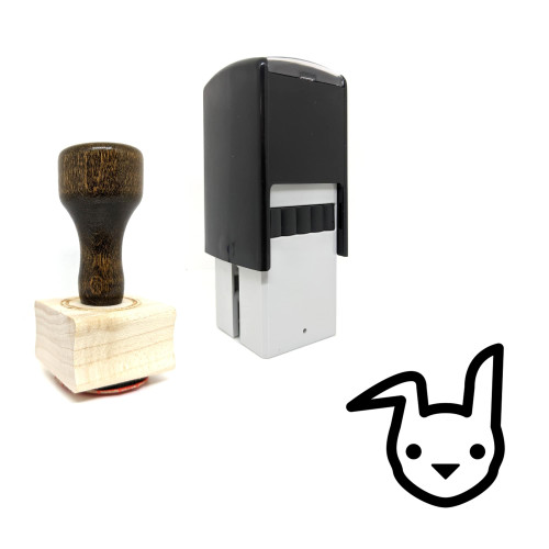 "Bunny Wounded" rubber stamp with 3 sample imprints of the image