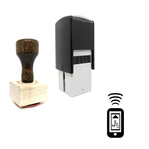 "Mobile Payment" rubber stamp with 3 sample imprints of the image