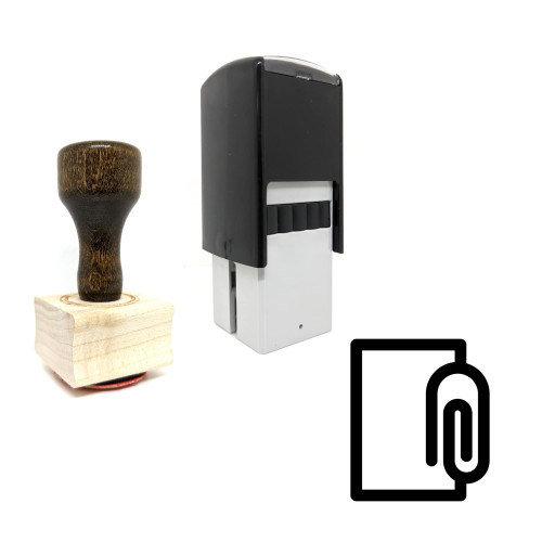 "File Attachment" rubber stamp with 3 sample imprints of the image