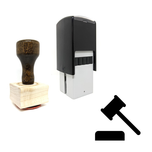 "Gavel" rubber stamp with 3 sample imprints of the image