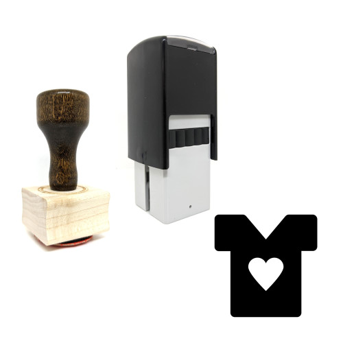 "T Shirt" rubber stamp with 3 sample imprints of the image