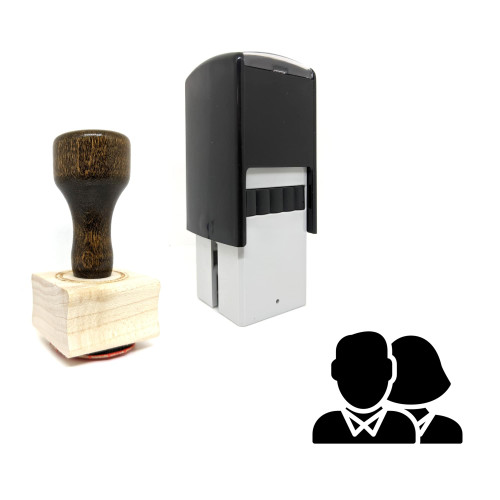 "Business People" rubber stamp with 3 sample imprints of the image