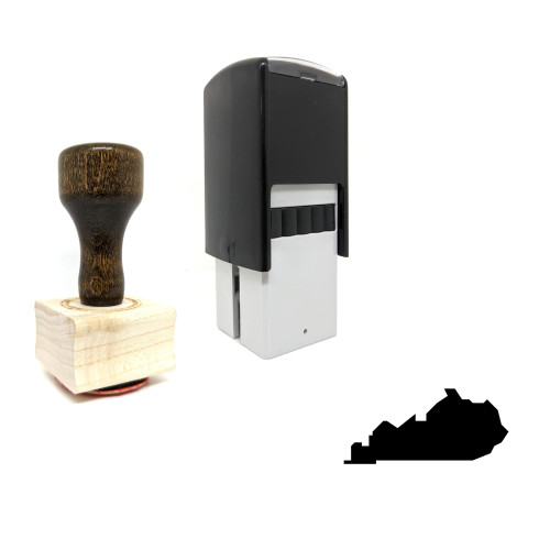 "Kentucky Map" rubber stamp with 3 sample imprints of the image