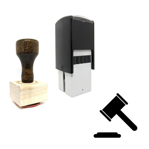 "Gavel" rubber stamp with 3 sample imprints of the image