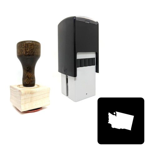 "Washington" rubber stamp with 3 sample imprints of the image