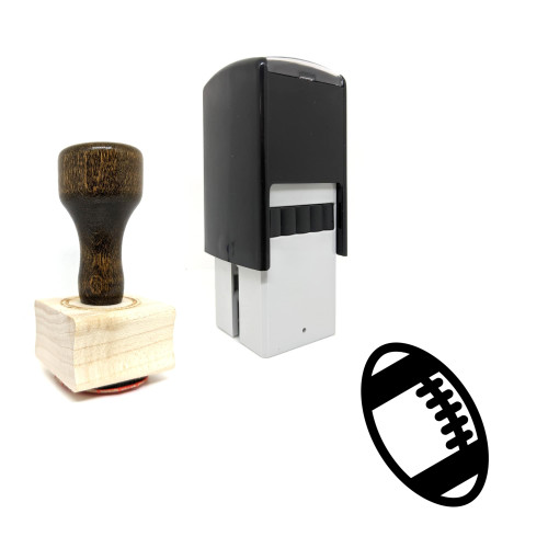 "American Football" rubber stamp with 3 sample imprints of the image