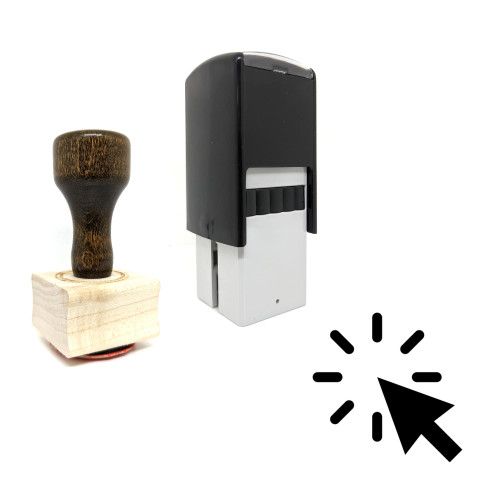 "Click" rubber stamp with 3 sample imprints of the image