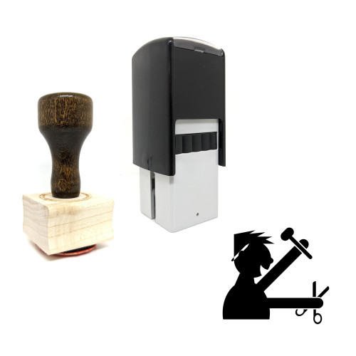 "Designer" rubber stamp with 3 sample imprints of the image