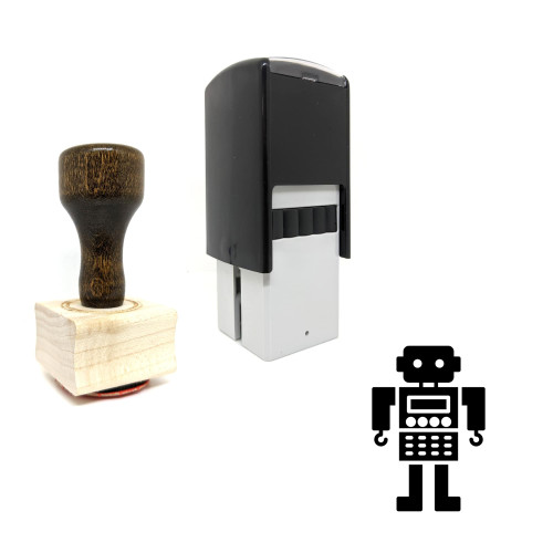 "Robot" rubber stamp with 3 sample imprints of the image