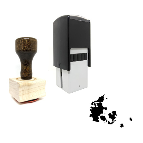 "Denmark" rubber stamp with 3 sample imprints of the image