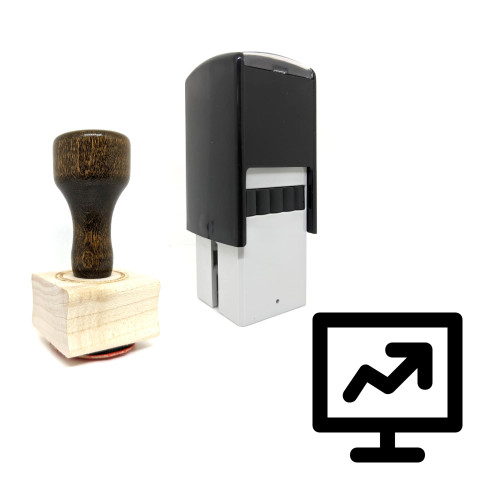 "Online Graphs" rubber stamp with 3 sample imprints of the image